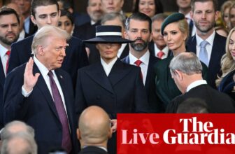 Donald Trump delivers inaugural speech after being sworn in as forty seventh US president – reside | Donald Trump inauguration