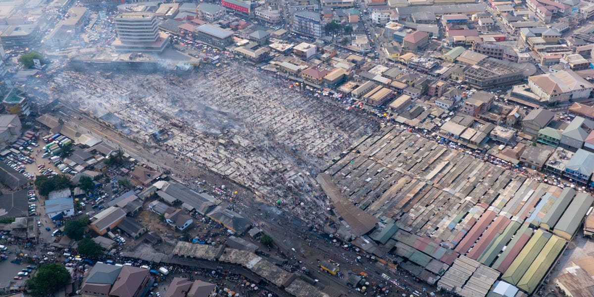 Pictures Present How a Hearth Destroyed Secondhand Clothes Market in Ghana