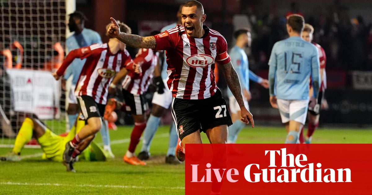 Exeter Metropolis v Nottingham Forest goes to additional time: FA Cup – dwell | Champions League