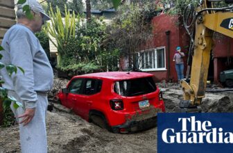 Storm-fueled mud submerges roads in California city hit by LA wildfires | California