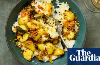 Meera Sodha’s vegan recipe for pickled new potatoes with curd rice | Indian foods and drinks