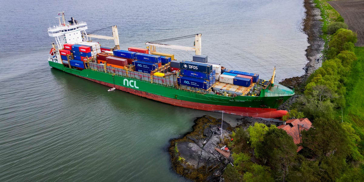 See the Cargo Ship That Crashed Right into a Man’s Yard in Norway See the Cargo Ship That Crashed Right into a Man’s Yard in Norway
